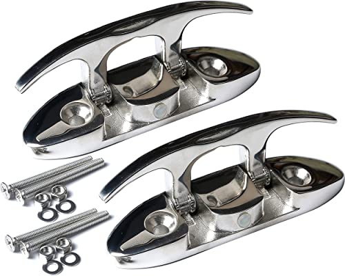 MX Boat Folding Cleats 4-1/2 inch Marine Dock Cleats Flip Up Boat Cleats Stainless Steel,with...