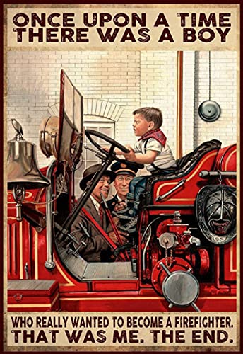 Metal Tin Retro Sign A Boy Wanted Firefighter Novelty Tin Sign Metal Poster Wall Funny Man Cave Cool Wall Door Plaque Gift For Friends Woman 8X12 Inch Sign #TOP4