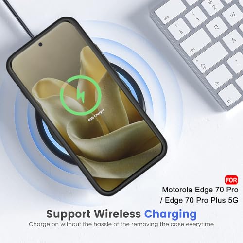 Image of TheGiftKart Hybrid Shockproof Back Cover Case for Motorola Moto Edge 70 Pro /Edge 70 Pro Plus 5G | Hard Back Cover Case (PC & TPU, MagSafe Compatible, Transparent Clear Back, Black Sides)