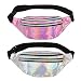 Produktbild Orssmigs 2 Stück Bauchtasche Damen Stylisch, Wasserdicht Gürteltasche Damen, Reflektierender Bauchtasche Mädchen Party, Verstellbarer Gurt Hüfttasche für Outdoor-Sportarten