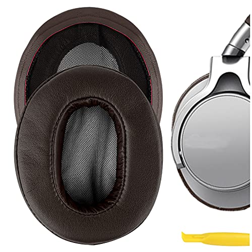 Geekria QuickFit Replacement Ear Pads for Sony MDR-1ABT, MDR-1RBT, MDR-1RNC Headphones Ear Cushions, Headset Earpads, Ear Cups Cover Repair Parts (Brown)