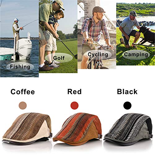 Image of M MOACC Men Beret Hat Cotton Adjustable Newsboy Hats Cabbie Gatsby Cap Driving Flat Caps