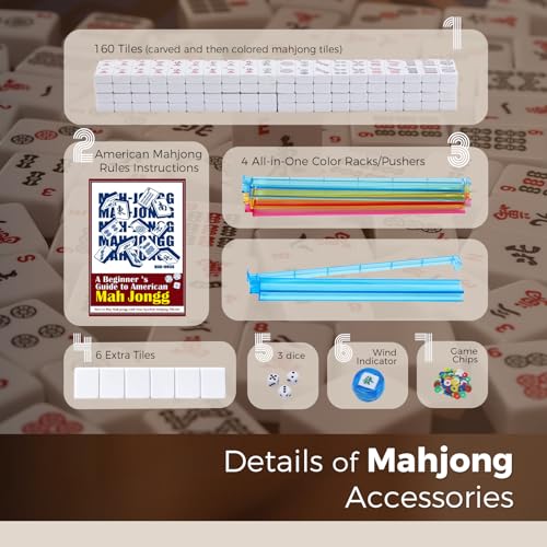 Set Completo de Mahjong Americano con Bolsa Porta Fichas miniatura 4