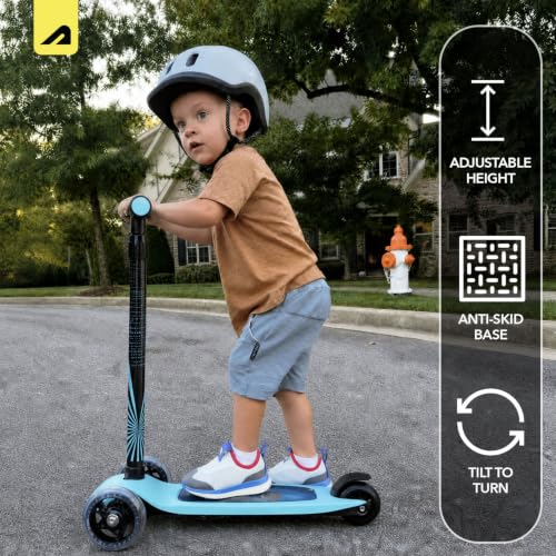 Image of Boldfit Kids Scooter 3 Wheel Kick Scooty for Kids (Above 5 Years) Foldable 4 Adjustable Height Toys for Boys & Girls, Safe Skate Scooter with LED Wheels & Birthday Gift Max Weight 50 Kg, ZigFold-Blue