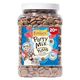 Purina Friskies Natural Cat Treats, Party Mix Natural Yums With Wild Caught Tuna and Added Vitamins, Minerals and Nutrients - 20 oz. Canister