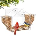 Upgraded Window Bird Feeder with Dual Side Hoppers – High Capacity Outside Birdfeeder for Window – Strong Suction Cups & Adhesive Options, Close-up Viewing for Indoor Cats & Seniors, Ideal Nature Gift