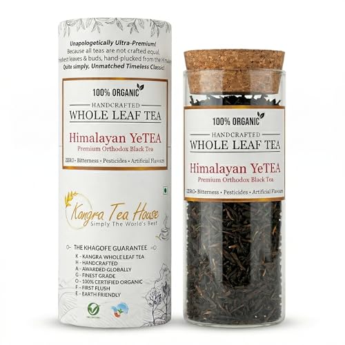 Image of Kangra Tea House Himalayan YeTEA (Combo Pack of 2 20g) Artisanal Orthodox Black Tea | GI Tagged & NPOP Organic Certified | Full Bodied First Flush | Handcrafted Luxury, 0 Bitterness | From Palampur, Himachal Pradesh