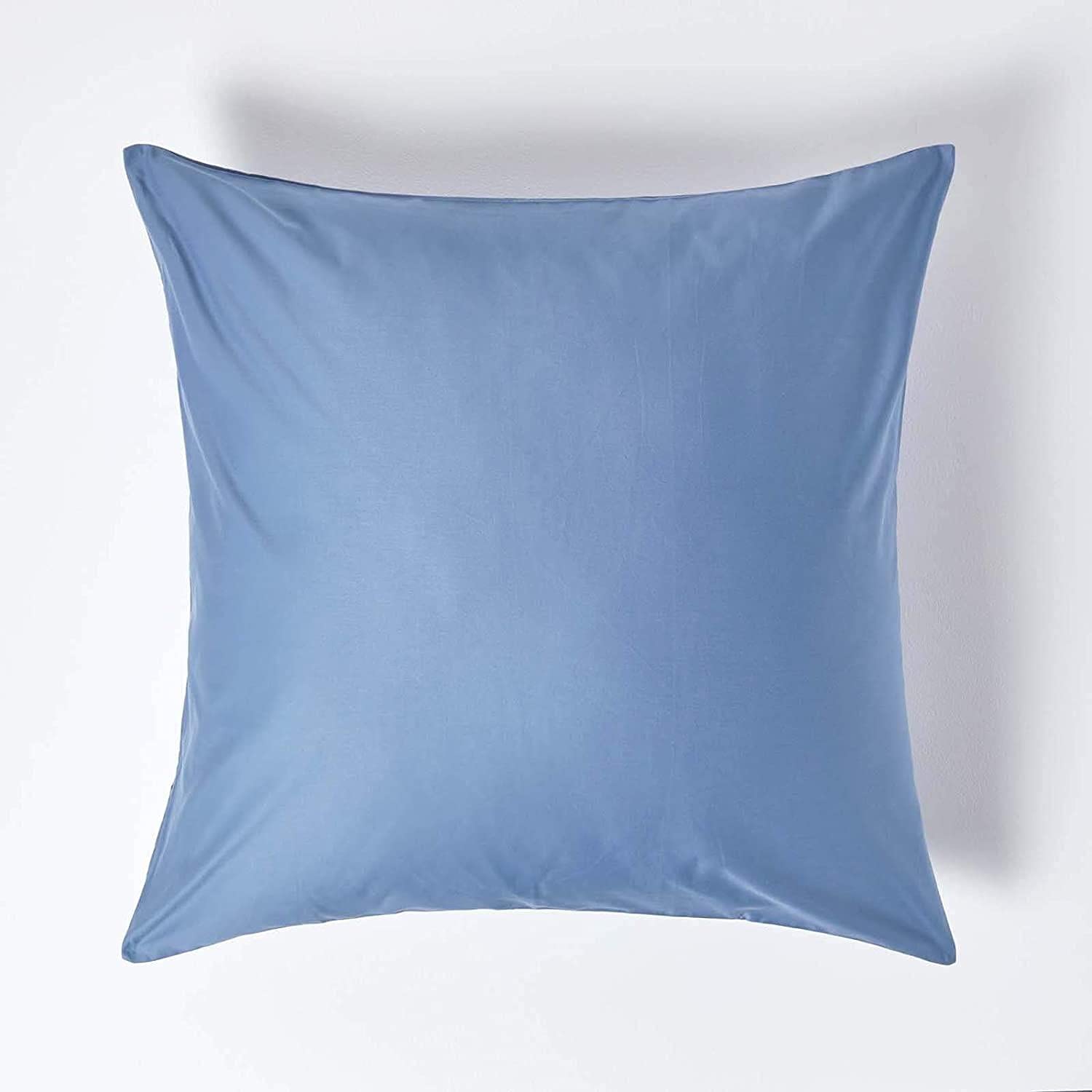 Homescapes Airforce Blue 1000 Thread Count Egyptian Cotton Blue 60 X 60 Cm Pillowcase Euro Size Luxury Pillow Case