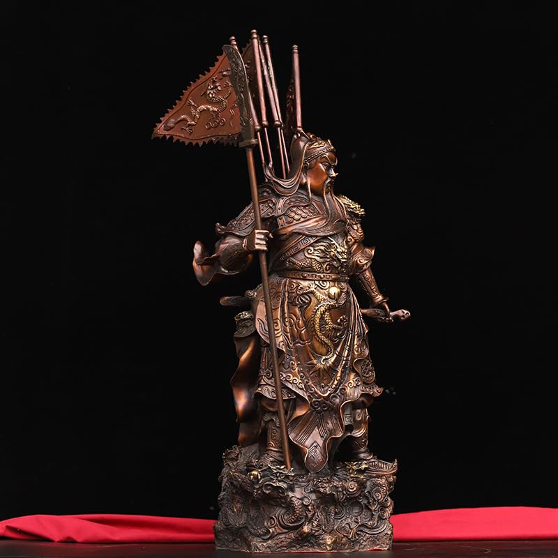 Posąg Buddy do wnętrz Ozdoby biurowe Mosiądz Guan Gong Rzeźba z brązu Salon Zen Craft Rzeźba Feng Shui Ornamenty Medytująca Statua Buddy Rzeźba (S)