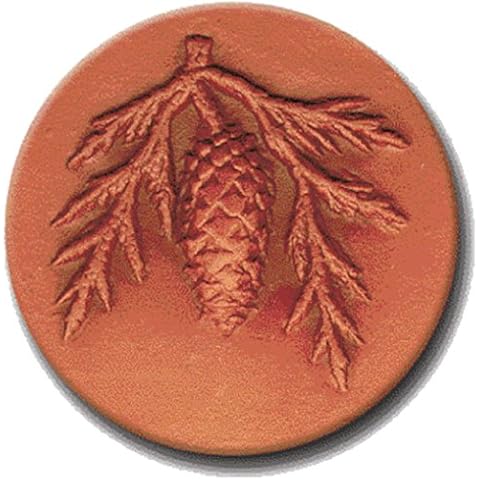 RYCRAFT 2" Round Cookie Stamp with Handle & Recipe Booklet-PINE CONE Cover