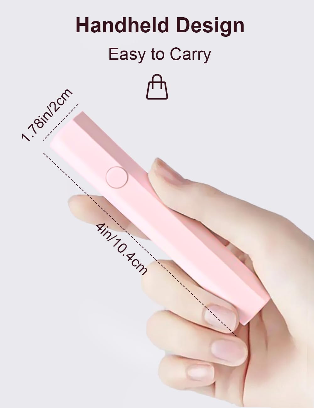 Gel Nail Mini UV Lamp, UV Lamps for Gel Nails LED Rechargeable Nails Dryer for Gel Nail Sticker Strip DIY Small UV Nail Lamp (Pink) - Image 2