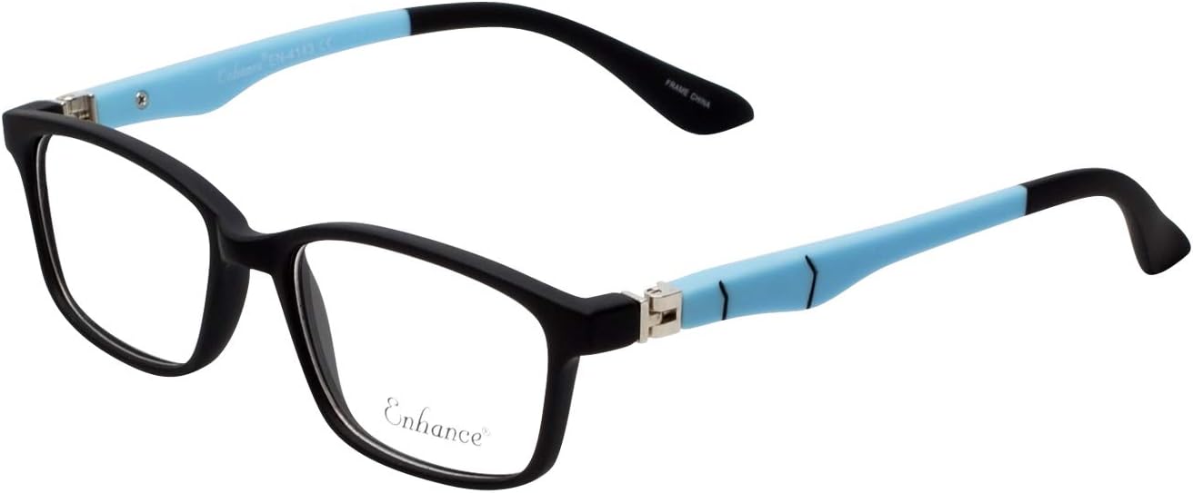 Calabria Enhance 4143 Kids Rectangular Reading Glasses Blue Light Filter or Clear Lens Girls
