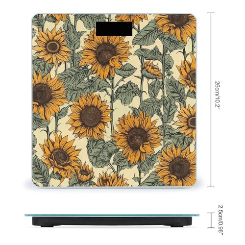 Báscula digital Romantic Sunflowers para baño miniatura 2