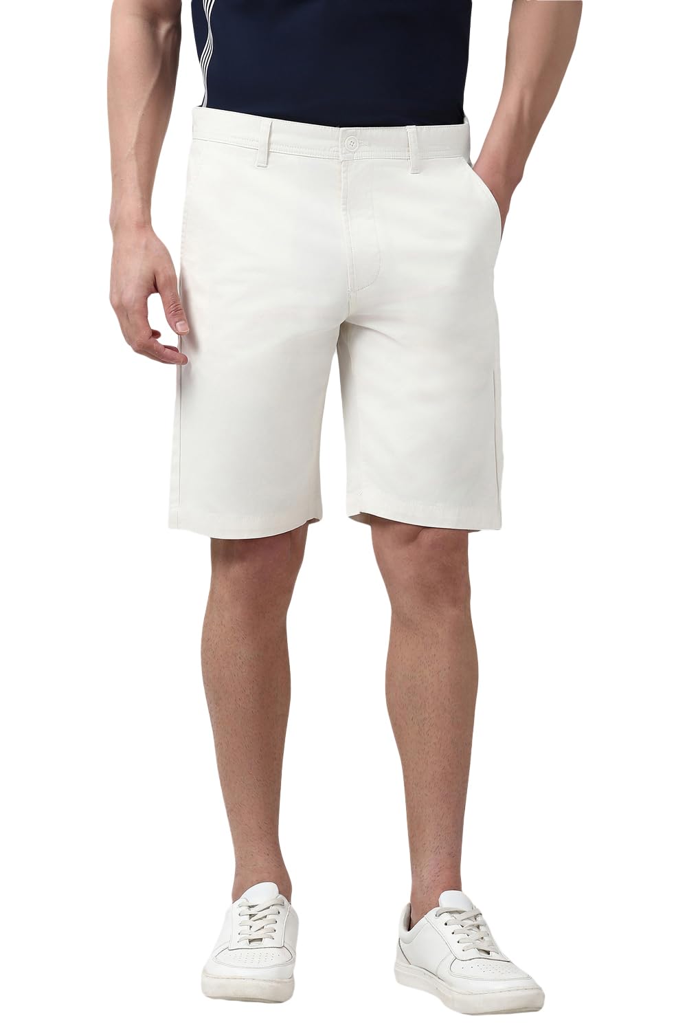 Peter England Men's Regular Fit Knee-Length Cotton Casual Shorts with Multiple Pockets for Summer Wear-picture-24