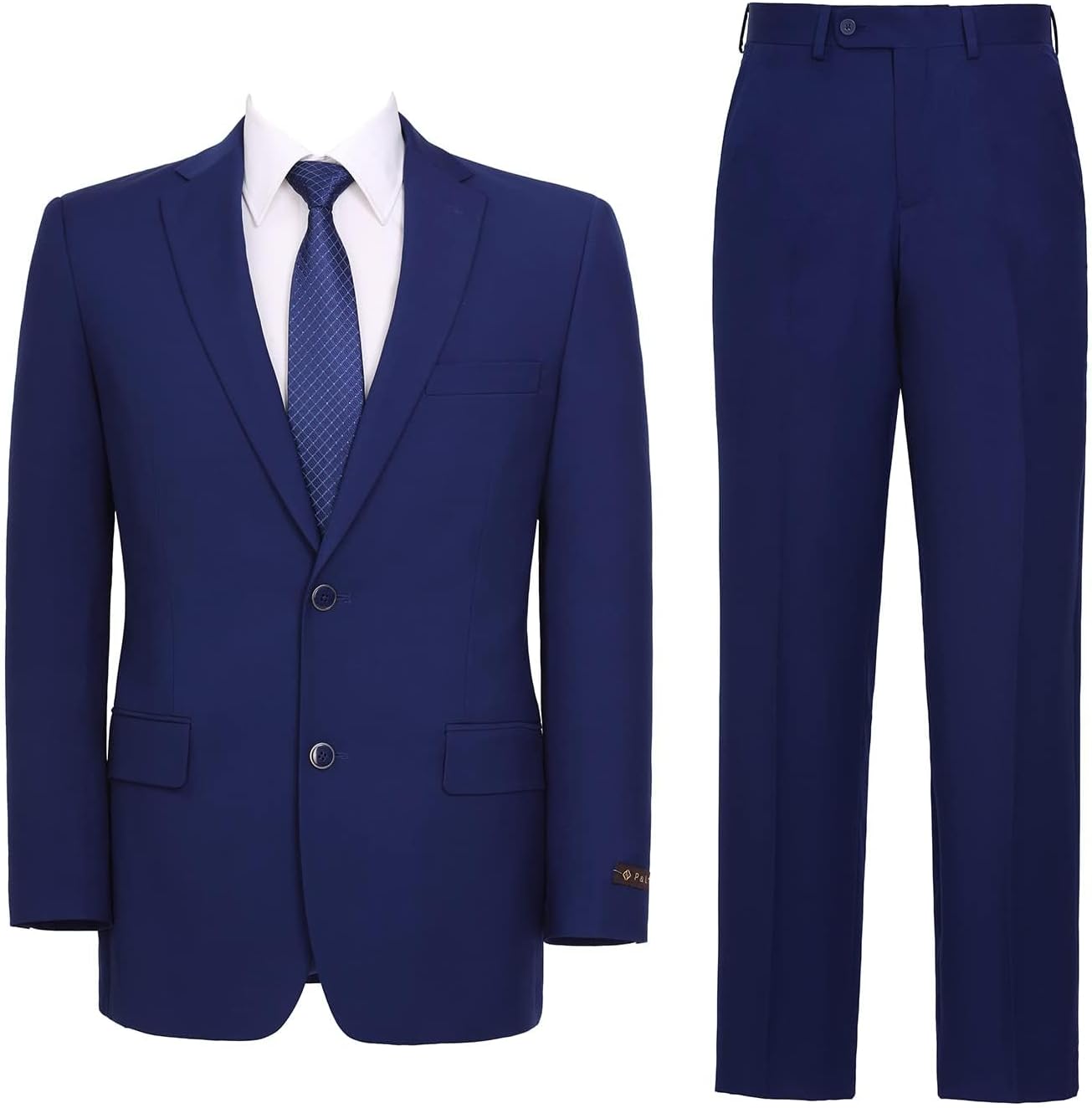 AMY ZHU Men’s Classic Fit 2 Piece Suit Set,2 Button Suit Jacket & Pants for Wedding Business, Regular and Big & Tall Sizes