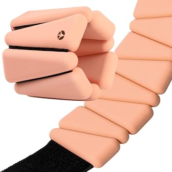 OmWeights Premium Weighted Bangles Stylish Wrist and Ankle Weights for Women and Men | Cardio, Yoga, and Pilates Ankle Weights for Women and Men | Adjustable Leg and Arm Weights 1lb Each