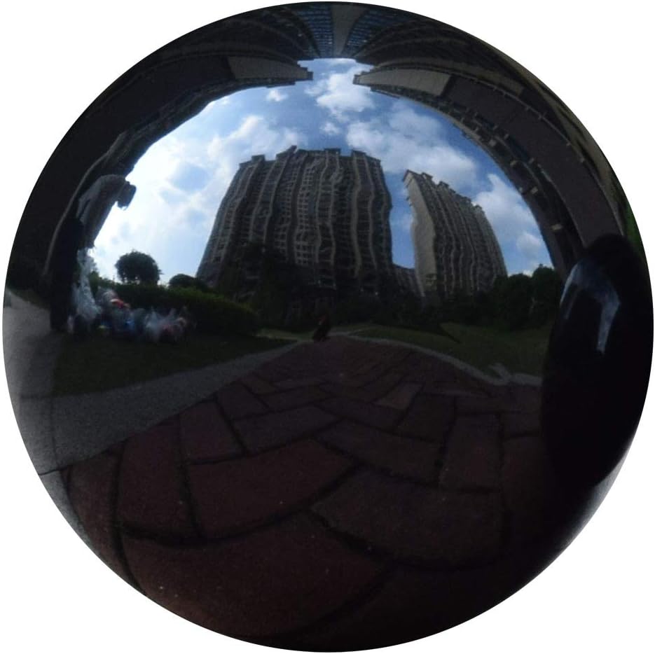 BECover 8 inches Gazing Ball,Black Stainless Steel Garden Sphere,Seamless Polished Reflective Smooth Mirror Garden Globe,Colorful Addition for Photography Garden Home Decorate