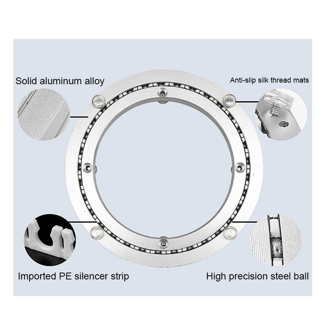Cuscinetto A Sfere Per Giradischi, Cuscinetto Per Giradischi, Giradischi Girevole Di Alluminio, Piastra Girevole, Rotazione A 360 Gradi, Varie Dimensioni Tra Cui Scegliere ( Misurare : 20cm(8inch) )