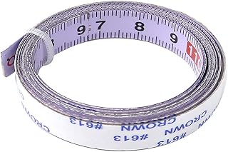 Self Adhesive Metric Scale Ruler POWERTOOL Stainless Steel Miter Tape Measure for T-Track Router Table Saw Woodworking Tool (White,Left to Right 0-1M)