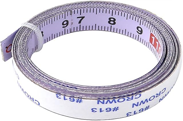 Self Adhesive Metric Scale Ruler POWERTOOL Stainless Steel Miter Tape Measure for T-Track Router Table Saw Woodworking Tool (White,Left to Right 0-1M)
