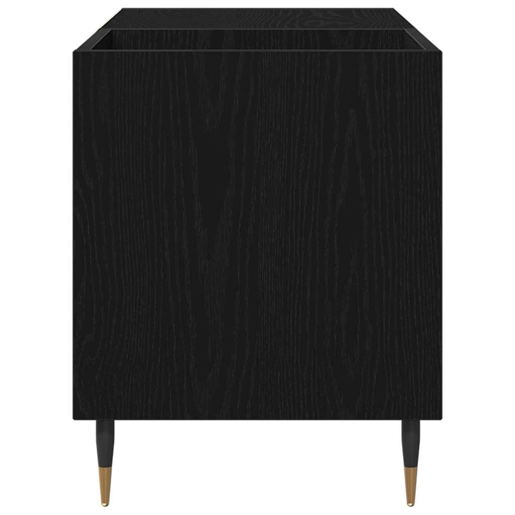 Armadietto per vinili, effetto rovere, 85 x 38 x 48 cm, in legno con 3 ripiani, porta con cerniere, stabile rack HiFi per soggiorno, ufficio e home theatre
