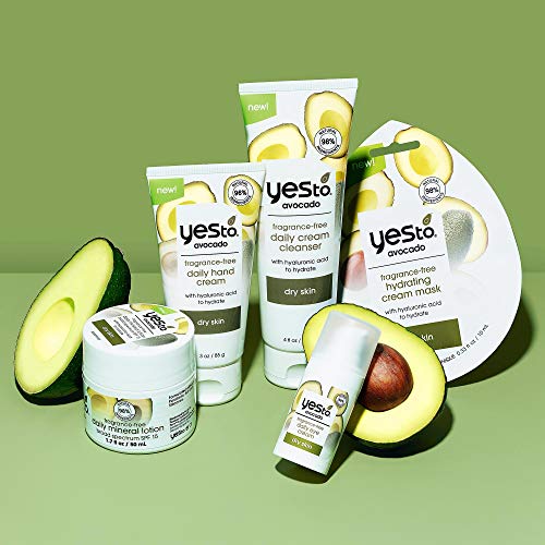 Yes To Avocado Fragrance Free Daily Hand Cream, Fast-Absorbing Formula That Combats Signs Of Aging, With Omega 3 Fatty Acids, Hyaluronic Acid & Glycerin, Natural, Vegan & Cruelty Free, 3 Oz (2 Pack) #TOP5