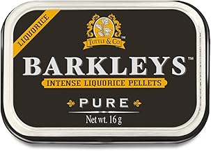 Barkleys Black Licorice Candy, Licorice Pellets - Gluten Free Licorice, Vegan- Black Licorice Intense (1 Can x 16 gr.)