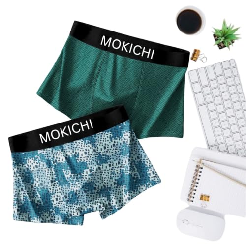 Image of Men's Microfiber Boxer Briefs Pack of 2 | Ultra Soft Stretch Trunks | Moisture-Wicking Breathable Innerwear | Printed Premium Underwear for Men | Comfortable Elastic Waistband