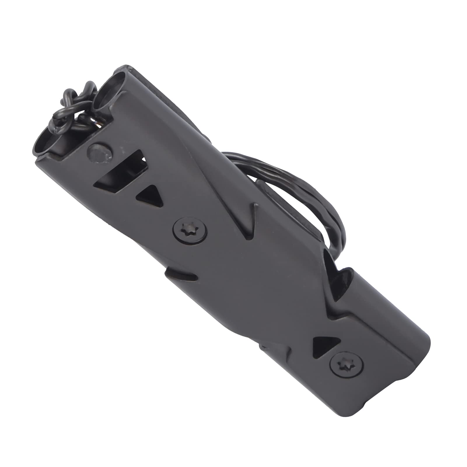 Survival Whistle, Emergency Survival Double Tubes Whistle 150dB Survival Keychain Whistle for Camping for Fishing for Hiking for Training for Hunting(Black)