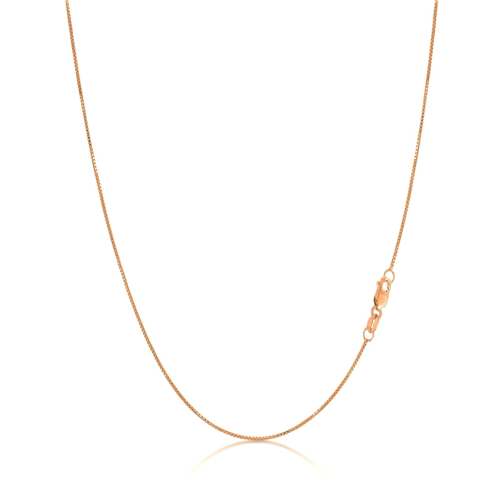 MONVAU 14K Yellow, White or Rose Gold Box Link Chain Dainty Yellow Gold Necklace for Women and Men with Lobster Clasp