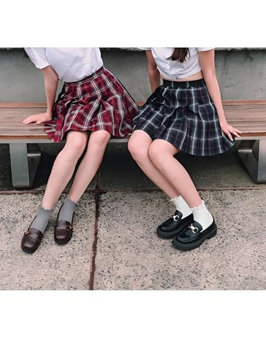 Women's Ruffle Socks Cute Frilly Crew Knit Cotton Lettuce Edge Ankle Cuff Scallop Socks Casual Soft Everyday Style for Girls4