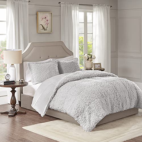 Best Deal Product Madison Park Nova Luxury Soft Mohair Reverse Faux Mink Comforter Set, Full/Queen, Grey Weekly Top Sale Madison Park Nova Luxury Soft Mohair Reverse Faux Mink Comforter Set, Full/Queen, Grey