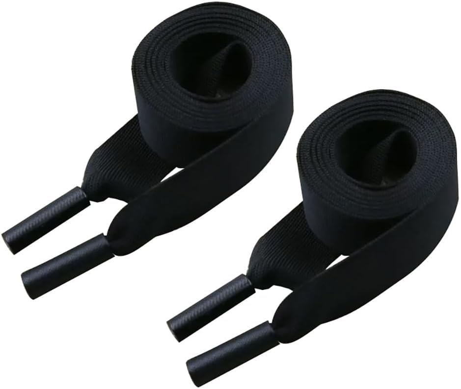 2 Pieces 140CM*2CM Black Drawstring Universal Cord for Replacement Polyester Flat Drawstring Cord with Metal Closure Ends for Sweatshirts,Pants โ image 1