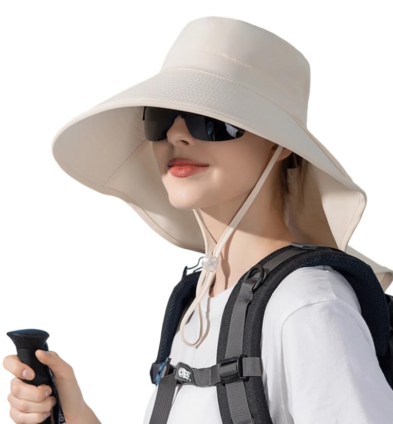 Sombrero para mujer verano ala ancha secado rápido con solapa cuello miniatura 7
