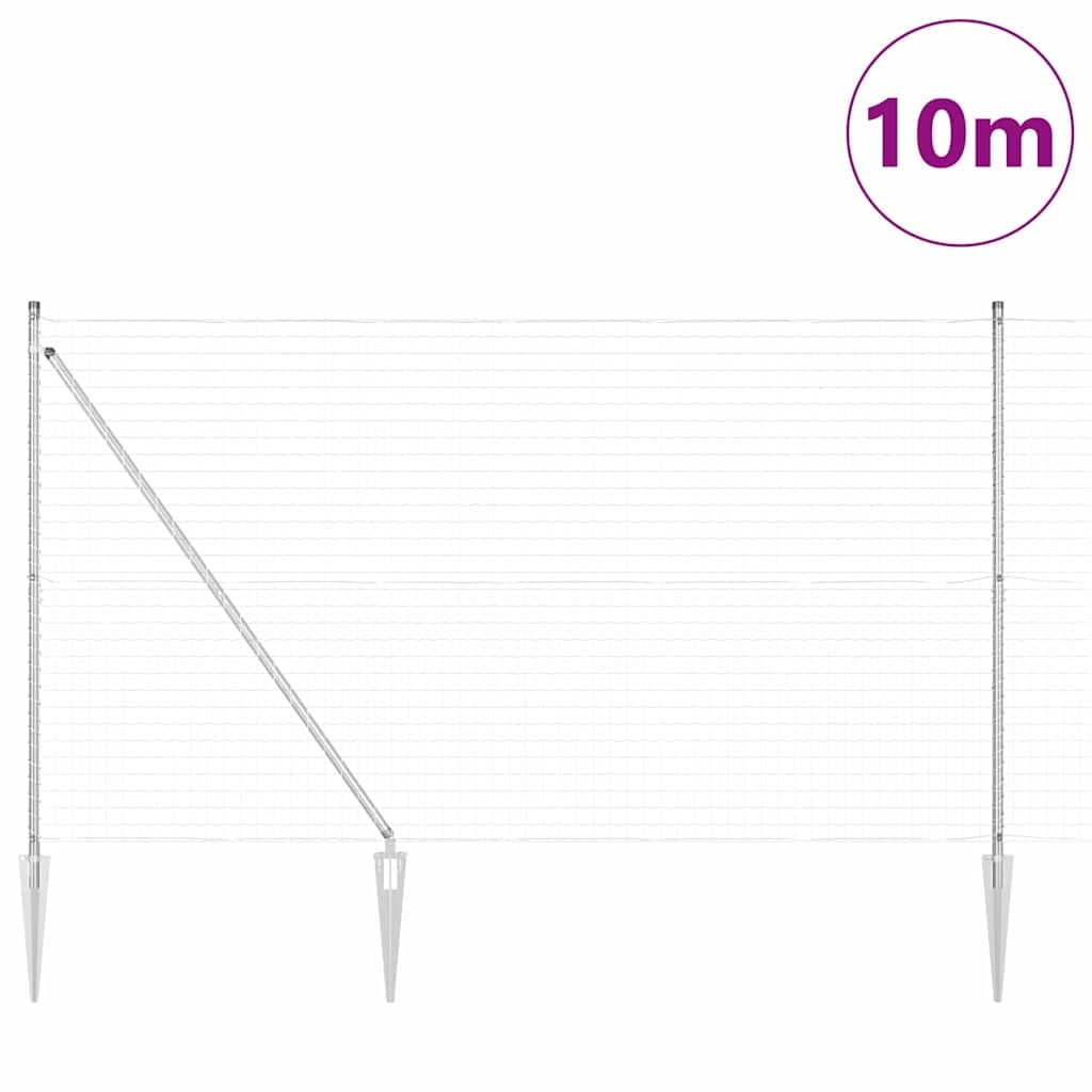 Owoxanth - Recinzione da giardino in acciaio, 1,5 × 10 m, resistente alle intemperie, 7 pali e accessori, per cani/stagno/campeggio