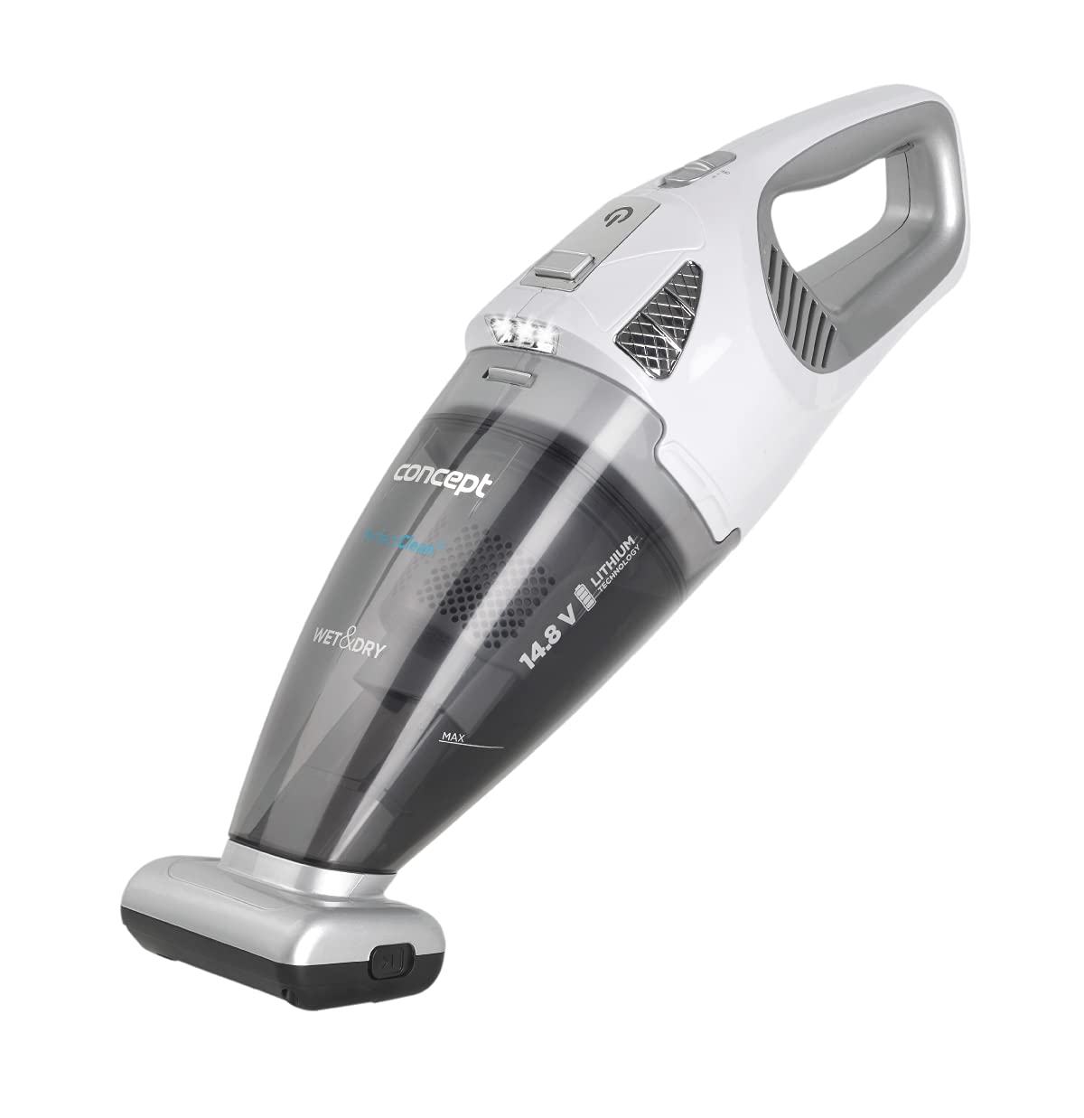 CONCEPT Hausgeräte Concept VP4370 Clean-Aspiradora de Mano (14,8 V, húmedo), Blanco