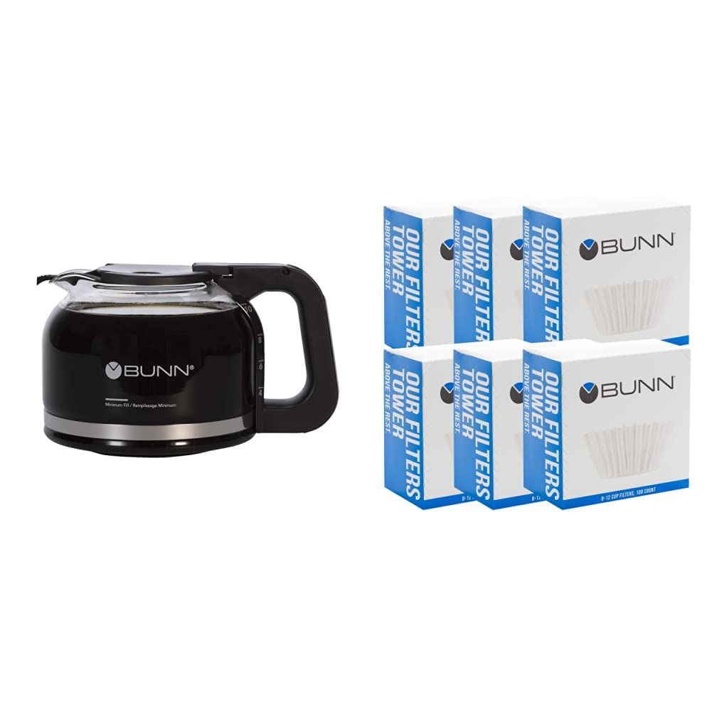 BUNN10 Cup Drip Free Carafe and BUNN 8-12 Cup Coffee Filters, 100ct