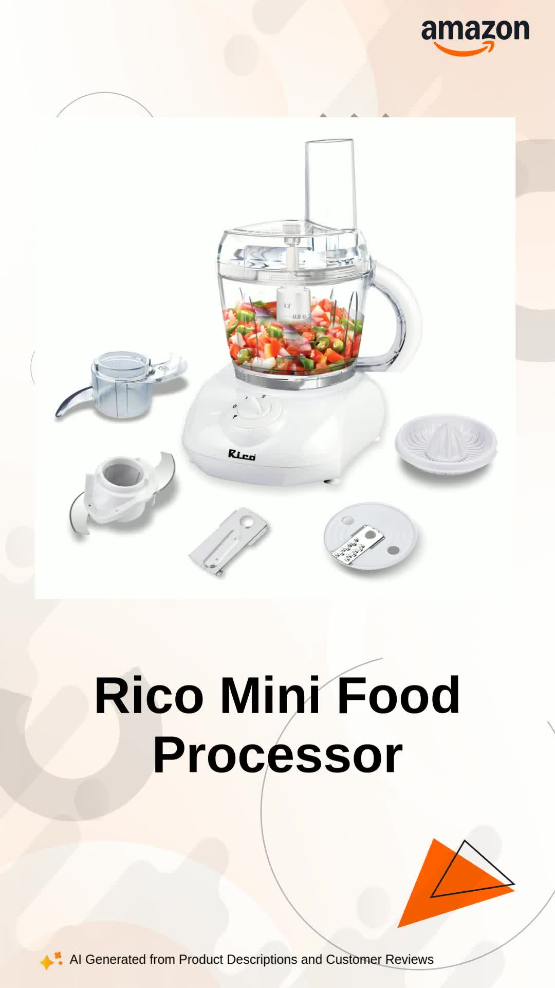 Buy Rico 400 Watts Japanese Technology Mini Food Processor Atta