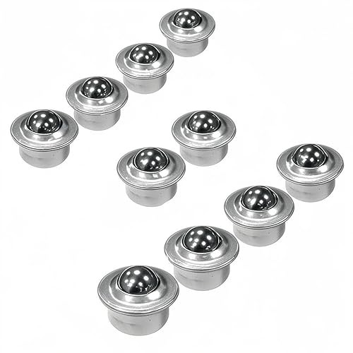 Unidad de transferencia de bolas de 5/8", 10 transferencias de bolas de rodillo de metal, capacidad de carga 55 libras, base de 1 pulgada de
