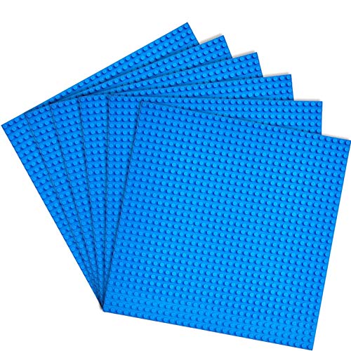 WYSWYG Classic Base plates 10x10 Inch Building Board Large BasePlates 100% Compatible with All Major Brands 6 Pack Blue