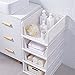 YGORTECH Szafa składana, 3-pak plastikowa szuflada do przechowywania składane kosze organizer półki do przechowywania ubrań, zabawek i przekąsek w domu, sypialni, kuchni (biała)