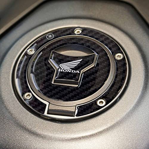 labelbike - Offiziell lizenzierter Honda Aufkleber, Dekoration und Schutz aus 3D-Gelharz für 5-Loch Tankdeckel des Motorrads - weißes Honda-Logo