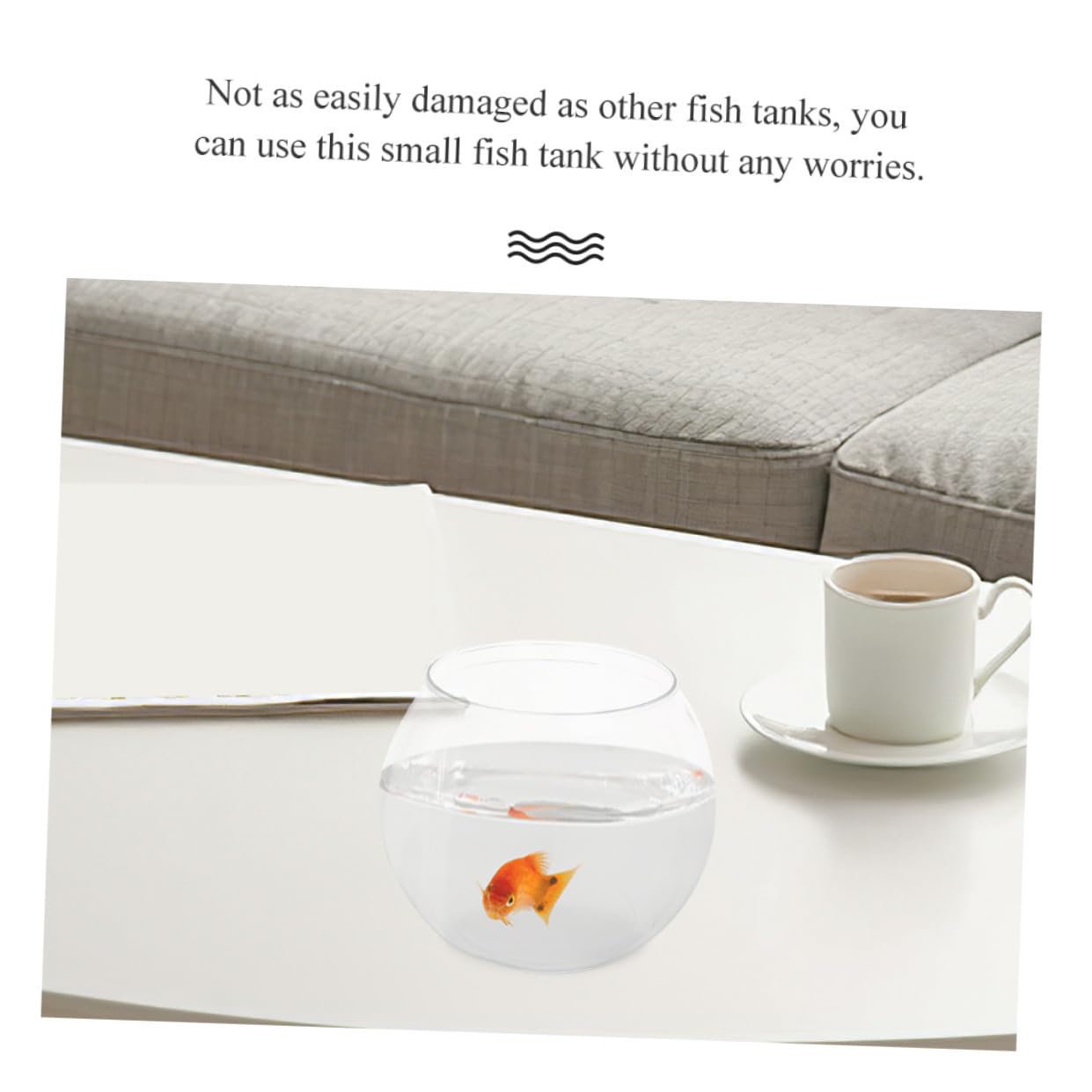 Abaodam Pecera De Paisaje Transparente De Mesa Pecera para Peces De Colores para Escritorio Esférica