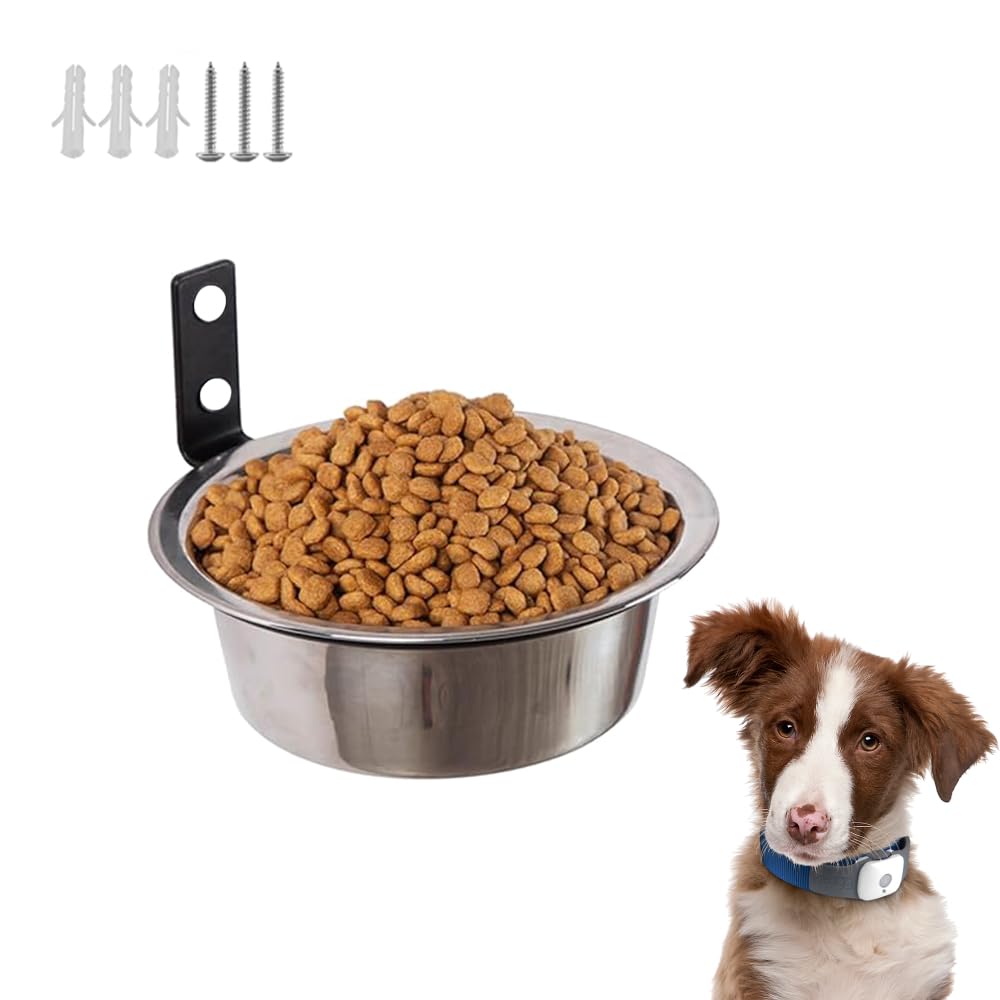Stainless Steel Dog Bowl with Foldable Holder, Wall Mounted Raised Pet Bowls Food and Water Raised Dog Bowls, Home Cats Dogs Guinea Pig Feeder [pack of 1,