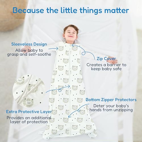 Image of TotAha Toddler Sleep Sack 2T-3T-4T, 0.5 TOG Summer Light Sleeping Sacks, Soft Wearable Blanket Baby Sleep Bag with 2-way Zipper, X-Large
