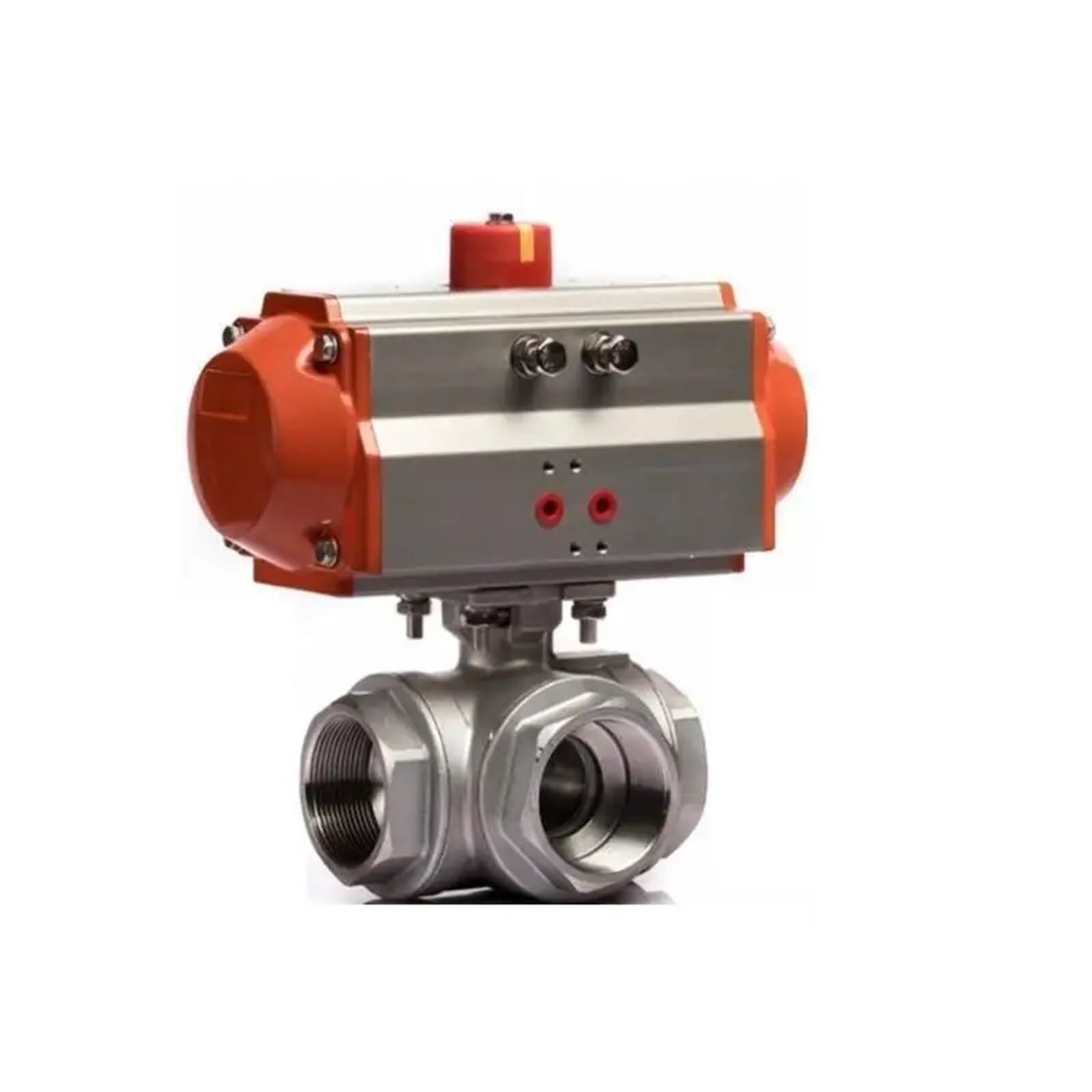 DN50 304 Stainless Steel 3 Way 2 PC High Platform Pneumatic Ball Valve Q611F-16P(Type4)