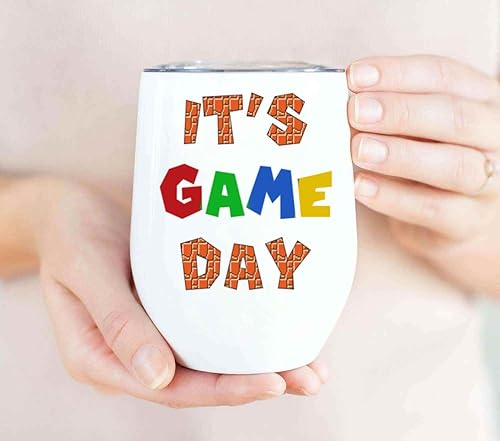 Miniatura 4 de Gamer's Gift for Housewarming - Gaming Backgammon, Dice Tile Based Board Games on 12 Oz White Stainless Steel Wine Tumbler