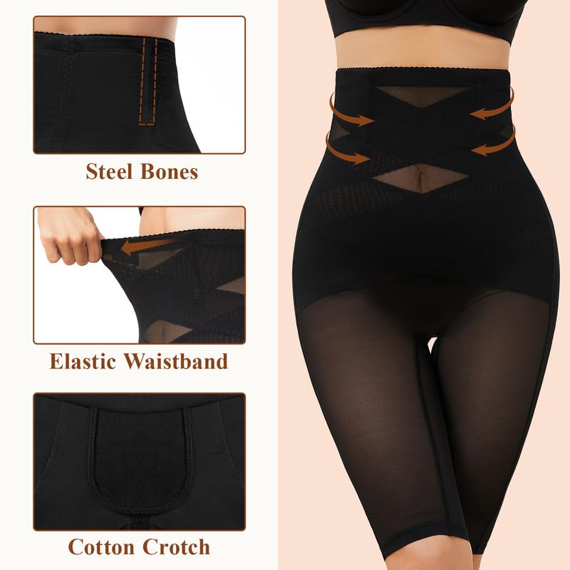 SIMIYA Shapewear Tummy Control Body Shaper for Women Compression High Waisted Trainer Thigh Slimmer Butt Lifting Shapewear2