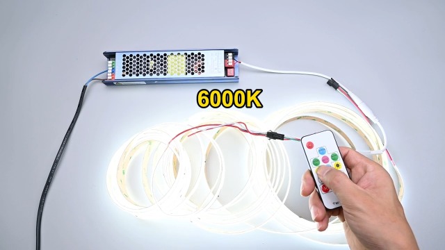 Image of GOMING 24V 32.8ft WS2811 IC COB LED Strip Lights Natural White 4000K Addressable Running Water Effects 360LED /M CRI 93+ IP20 Not Waterproof LED Tape Lights for Home Decor(No Adapter and Controller)