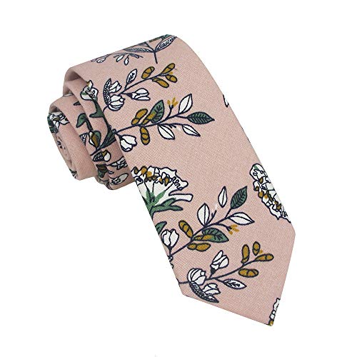 Image of Kebocis Mens Skinny Cotton Floral Tie for Men